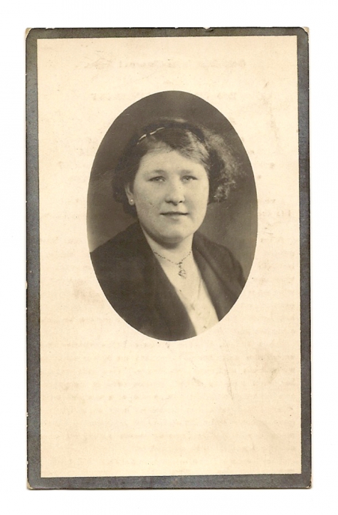 Bidprentje Francine Geers, Gentbrugge, 1937