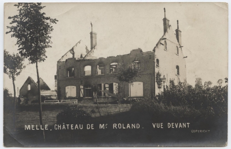 Kasteel Mr. Roland, vooraanzicht, Melle, 1914-1918