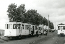 Tram van de lijn Gent-Geraardsbergen, Sint-Lievens-Houtem,1953.