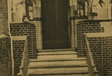 Hoofdingang, Pensionaat, Sint Franciscus, Melle Vogelhoek, 1909 