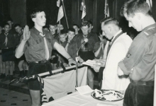 Chiro Melle, ontvangst van de witte leiderskoord, Melle, 1961