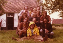 Groepsfoto leiding op weekend, Kalken, 1973
