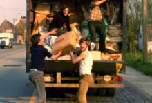 Papierslag en oud ijzer ophaling, Melle, 1973.