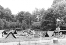 Het kampterrein te Lourdes, Frankrijk, 1979