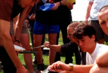 English breakfast op fietstocht naar Engeland, 2000.