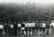 De leiding op kamp in Tenneville, 1979.