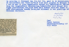 Krantenartikel &#039;Lees-in&#039; chiro Scheldering, Melle, 1973