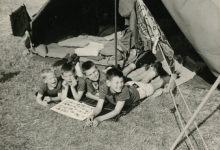 Chirojongens tijdens bezoekdag, Chanly, 1967