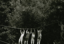 Apenbrug op chirokamp, Olloy-sur-Viroin, 1972