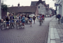 Chiro Melle Geertrui. Verhuis meisjeschiro naar lokalen in Lindestraat in Melle. In 1972 of 1973.