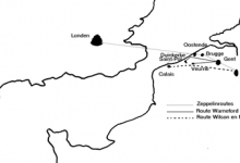 Route van de raid van 6 op 7 juni 1915