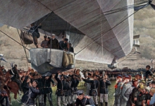 Landing zeppelin tijdens demonstratie voor verzamelde Duitse legerleiding, 1916