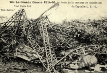 Resten van de zeppelin LZ77, 1916 Resten van de zeppelin LZ77, 1916