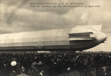 Zeppelin voor passagiervervoer in München, 1909.
