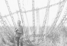 Wrakstuk van een neergestorte zeppelin, 1915