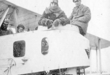 Gezagvoerder en piloot in een Gotha-vliegtuig, 1917