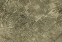 Het vliegveld van Gontrode vanuit de lucht, 1917.