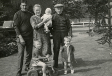 Sylvain Rahoens en familie, boomkwekers, Oosterzele, jaren 1970
