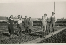 Familie Wulteputte op de bloemisterij, Lochristi, 1934