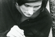 Lutgart Goethals aan het verspenen, Lochristi, 1967