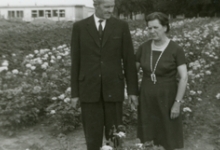 Boomkweker Edmond De Moor en vrouw, Oosterzele, jaren 1970
