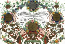 Porseleinkaart aan ereleden Harmonie Lochristi, 1846