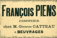 Visitekaartje van François Piens, Destelbergen, eind 19e eeuw