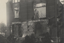Uitgebrand kasteel van M. Lebegue, Melle, Kwatrecht, 1914