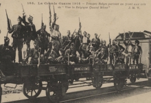 Belgische troepen vertrekken naar het front, 1914