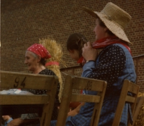 Marguerite Van Hecke tijdens de pikfeesten, 1979 