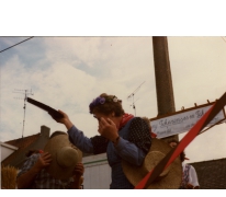 Marguerite van Hecke tijdens de pikfeesten, 1979
