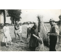 Christine Lampaert, André Van Hecke, Bliki Césaer en Marguerite Van Hecke, opnames film “Ouden Balegemsen” (van Roger Van Brakel), 1978 Christine Lampaert, André Van Hecke, Bliki Césaer en Marguerite Van Hecke, opnames film “Ouden Balegemsen” (van Roger Van Brakel), 1978