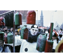 Silveer Reunes tijdens carnavalsstoet, Merelbeke, 1980