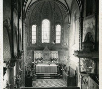 Interieur Sint-Bonifatiuskerk, Munte, jaren 1950
