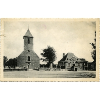 Kerk en gemeentehuis op Marktplein, Sint-Lievens-Houtem