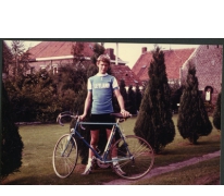 Martin Moerman met zijn koersfiets, Merelbeke, 1978