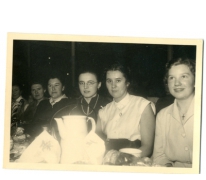 Personeelsfeest van schoenenfabriek Sofacq, Merelbeke, 1950-1960