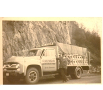 Vrachtwagen van Canda naar Spa, Landskouter, jaren 1950