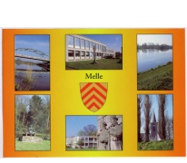 Postkaart met wapenschild van Melle