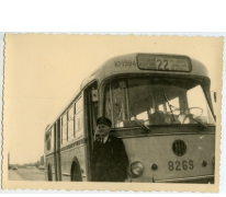 Op de foto met bus 22, Brussel, 1961