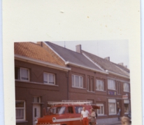 Brandweerwagen tijdens de Bacchus stoet, Sint-Lievens-Houtem, 1970-1980