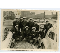 Op de foto in uniform in de sneeuw, Brussel, 1950-1960