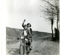 Ritje met de motorfiets, Voorde, 1930-1935