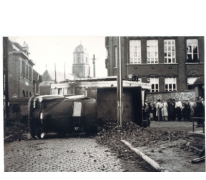 Ongeluk met de tram op de lijn Gent-Geraardsbergen, Bottelare, 20/08/1950.