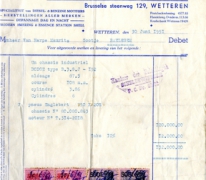 Factuur, Wetteren, 1951