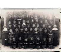 Schoolfoto, Sint-Lievens-Houtem, Letterhoutem, 1905