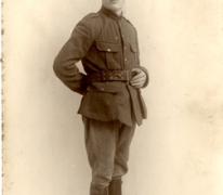 Portret van een soldaat tijdens Eerste Wereldoorlog, details onbekend