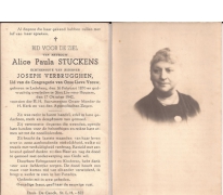 Bidprentje Alice Paula Stuttens, Sint-Lievens-Houtem, 1942