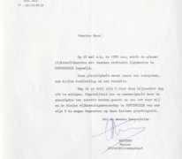 Uitnodiging inhuldiging gebouwen rijkswacht, Oosterzele, 1985