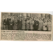 Krantenknipsel 15-jarig bestaan CMBV, Oosterzele, jaren 1970